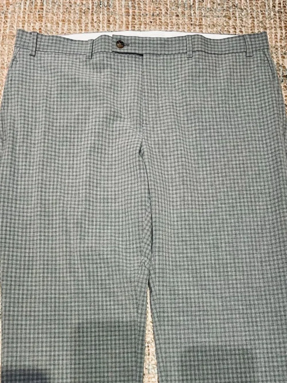 Lauren Ralph Lauren Dress Pants Mens 38x30 Grey Plaid Stretch Trousers 38W